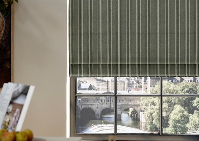 Portofino Stripe, Fern Green - Roman Blind - Image 5